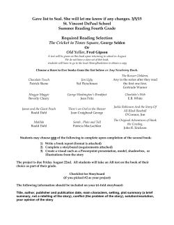 Gave list to Seal. She will let me know if any changes. 3/5/15 St