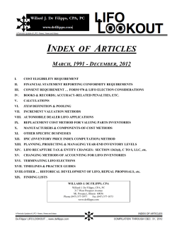 LIFO Lookout - Willard J. De Filipps, CPA, PC