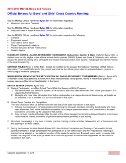 Official Bylaws for Boys` and Girls` Cross Country Running