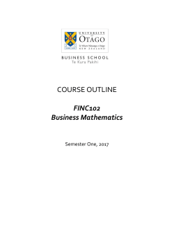 COURSE OUTLINE FINC102 Business Mathematics
