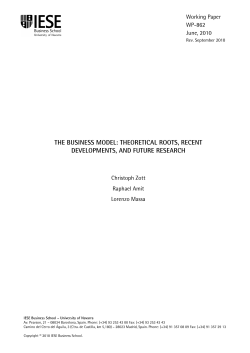 The Business Model: Theoretical Roots, Recent Developments