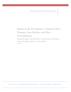 Drama in the TV Industry - University of Washington
