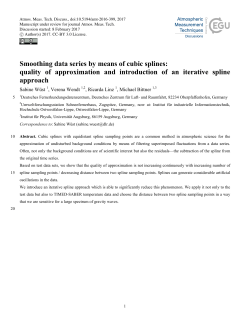 Smoothing data series by means of cubic splines: quality of