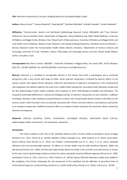 Title: Selenium neurotoxicity in humans: bridging laboratory and