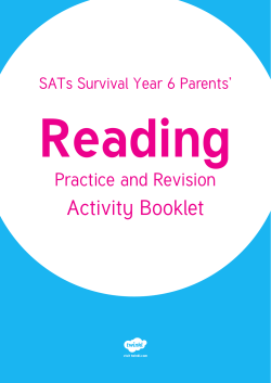 SATs Reading Pack Guidance PDF File