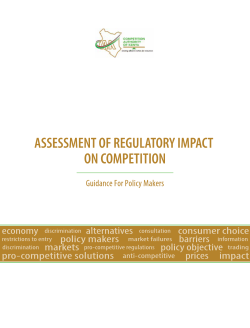 Assessment Of Regulatory Impact On Competition