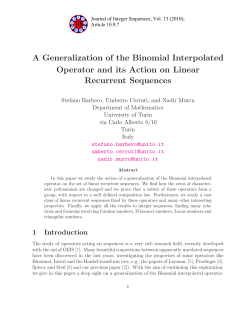 A Generalization of the Binomial Interpolated Operator and its Action