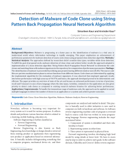 Detection of Malware of Code Clone using String Pattern Back