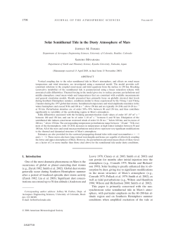 Solar Semidiurnal Tide in the Dusty Atmosphere of Mars