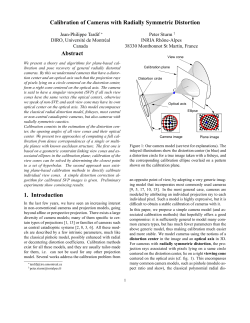 Calibration of Cameras with Radially Symmetric Distortion Abstract 1