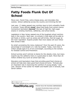 Fatty Foods Flunk Out Of School
