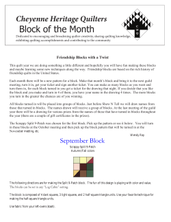 Block of the Month - Cheyenne Heritage Quilters