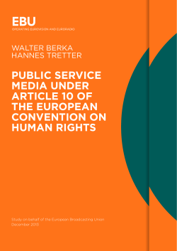 Public Service Media under Article 10 ECHR