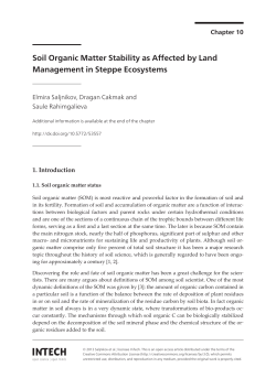 Soil Organic Matter Stability as Affected by Land