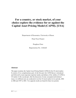 For a country, or stock market, of your choice explore the evidence