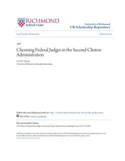 Choosing Federal Judges in the Second Clinton