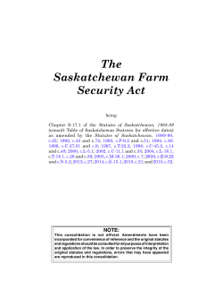 The Saskatchewan Farm Security Act