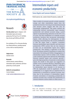 Intermediate inputs and economic productivity