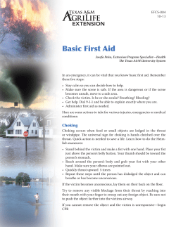 Basic First Aid - AgriLife Extension County Offices