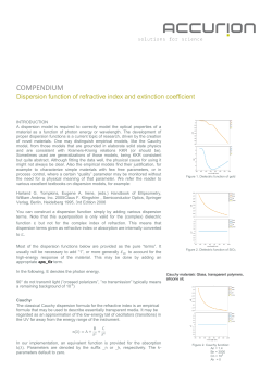 Dispersion function of refractive index and extinction