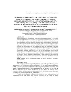 molecular phylogeny of three species of land snails - UVT