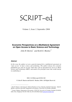 Economic Perspectives on a Multilateral Agreement on Open