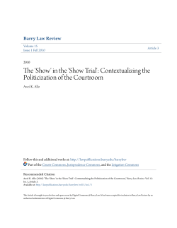 Show Trial - Digital Commons @ Barry Law