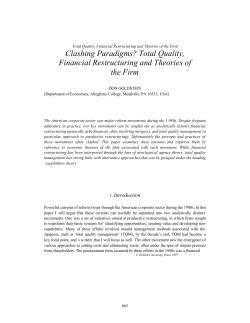 Total Quality, Financial Restructuring and