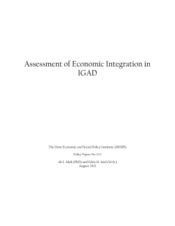 Assessment of Economic integration in IGAD