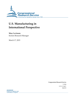 US Manufacturing in International Perspective