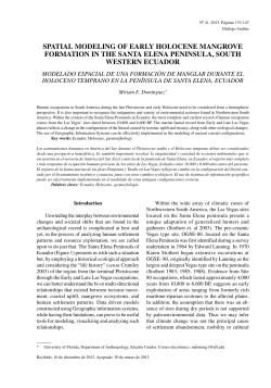 Spatial Modeling of early Holocene Mangrove forMation in