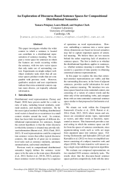 An Exploration of Discourse-Based Sentence Spaces for