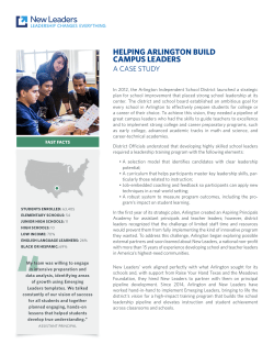 helping arlington build campus leaders