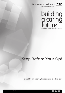 Stop Before Your Op! - Northumbria Healthcare