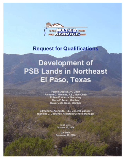 Development of PSB Lands in Northeast El Paso, Texas