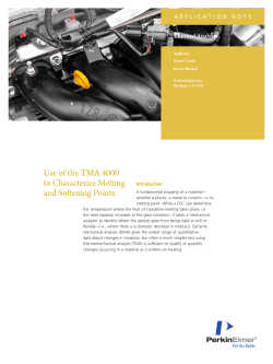 Use The TMA 4000 To Characterize Melting And Softening Points