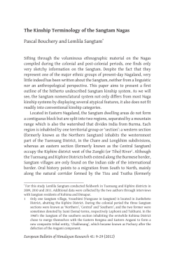 The Kinship Terminology of the Sangtam Nagas Pascal Bouchery