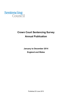 Crown Court Sentencing Survey annual publication 2014