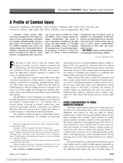 A Profile of Combat Injury - Defense Technical Information Center