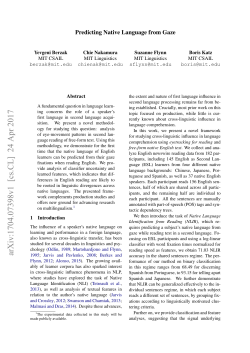 Predicting Native Language from Gaze
