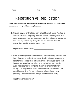 Repetition vs Replication