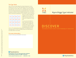Discover the Myers-Briggs Type Indicator