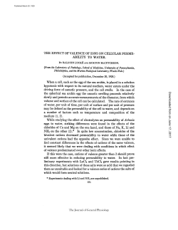 THE EFFECT OF VALENCE OF IONS ON CELLULAR PERME
