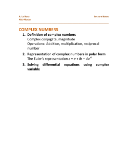 COMPLEX NUMBERS 1. Definition of complex numbers