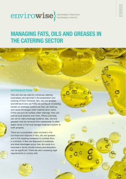 managing fats, oils and greases in the catering