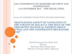 maintaining safety of navigation in the straits of malacca: the role of