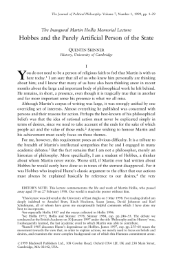 Hobbes and the Purely Artificial Person of the State