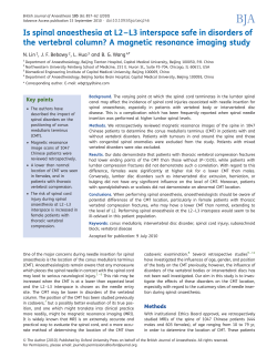 Is spinal anaesthesia at L2&ndash;L3 interspace safe in