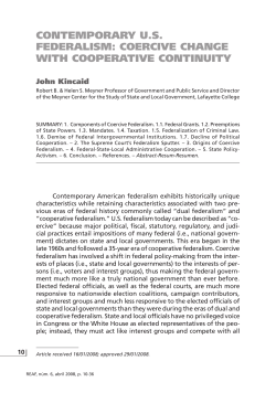 CONTEMPORARY U.S. FEDERALISM: COERCIVE CHANGE WITH