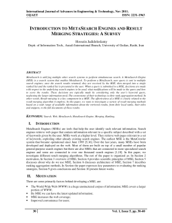 INTRODUCTION TO METASEARCH ENGINES AND RESULT